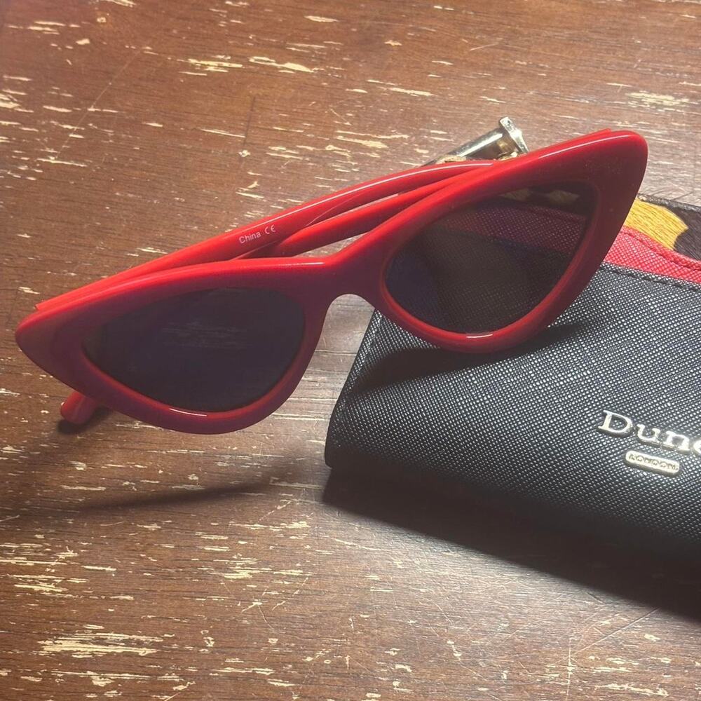 Red cat eye sunglasses festivalvibes